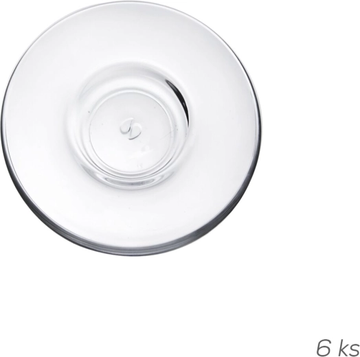 Platillo de vidrio 12,5 cm, transparente, 6 uds