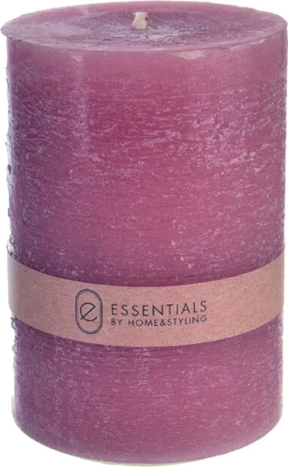 Vela decorativa rosa cilíndrica 15 cm