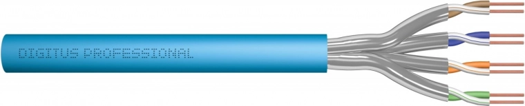 Cable de red de instalación cat. 6A S/FTP, LSOH, AWG 23/1, 50 m – azul