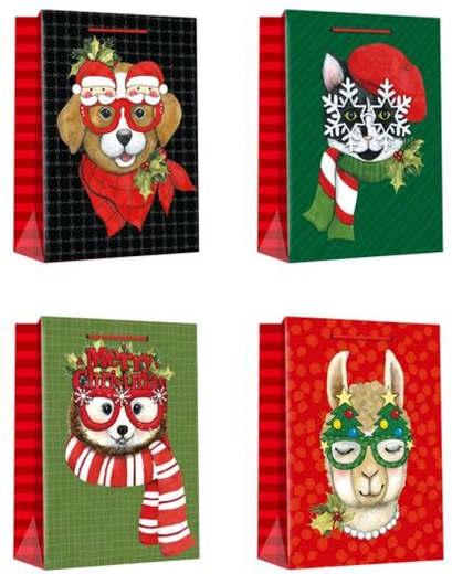 Bolsa de regalo navideña 40 × 30 × 12 cm – mix de motivos