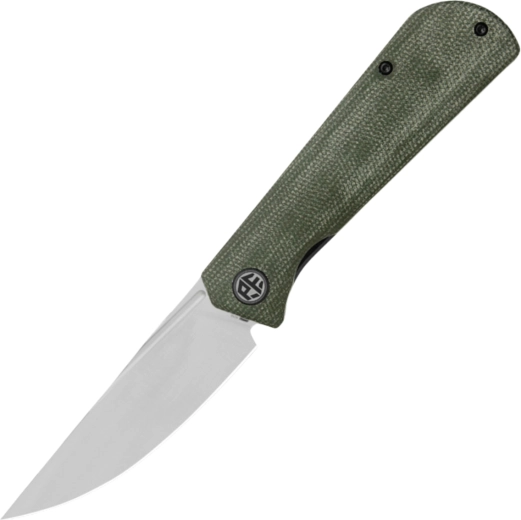 Navaja de bolsillo Petrified Fish Viking 9,2 cm, satinado, Micarta verde