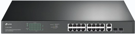 Switch de 16 puertos GE PoE+ con 2 puertos GE y 2 puertos SFP