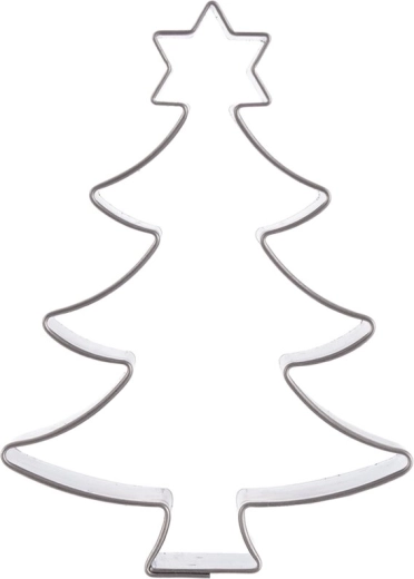 Cortador navideño de acero inoxidable árbol con estrella - 1 pieza