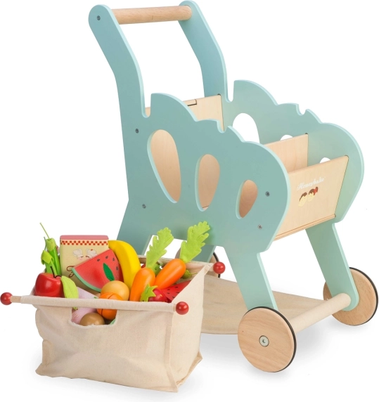 Carrito de la compra infantil de madera con accesorios LE TOY VAN