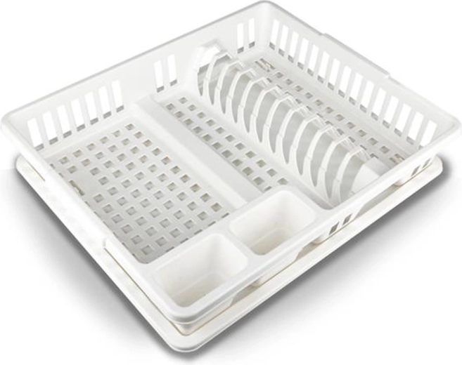 Escurridor de platos de plástico con bandeja 47 × 39 cm