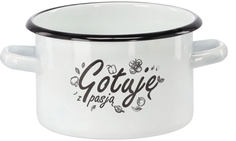 Olla esmaltada 2 l, 16 cm, blanca – cocino con pasión