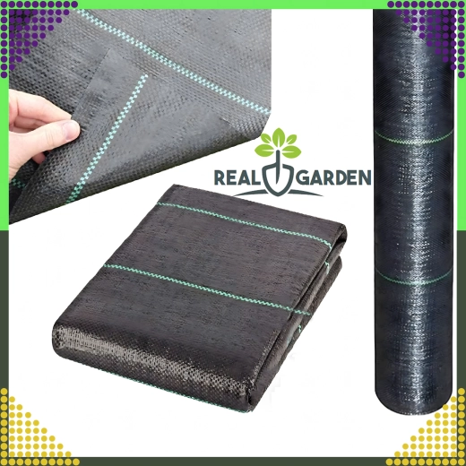 Agrotextil de jardín 70 g, 1,6 × 100 m, negro, UV, manta antihierbas con anclajes
