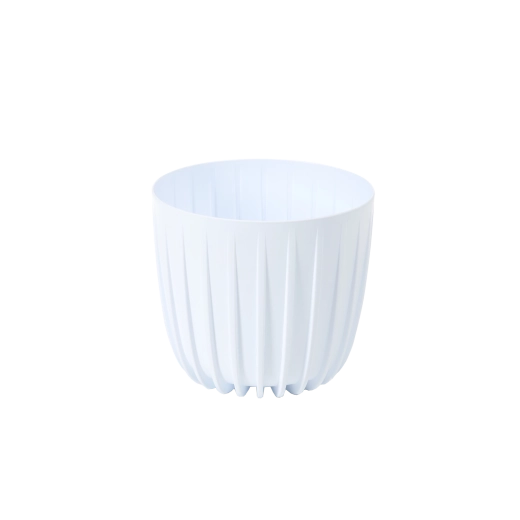 Cubre-maceta bajo Mira 13 cm – blanco, mate