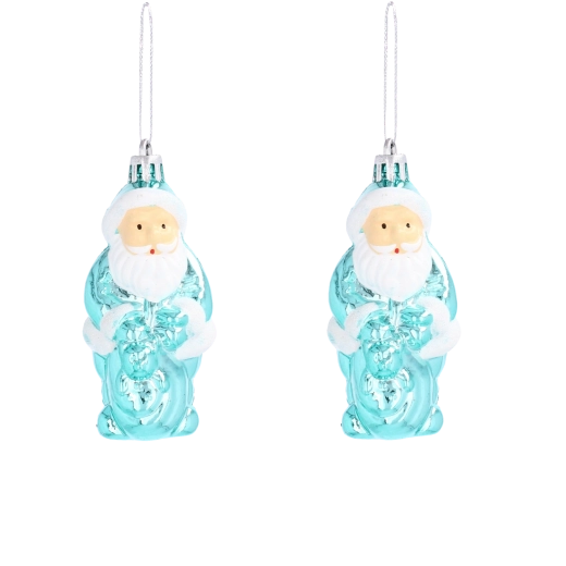 Adornos navideños de San Nicolás con saco de regalos, set de 2 uds., 9 cm
