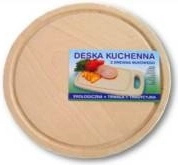 Tabla de cortar redonda de madera de haya 22 cm con ranura