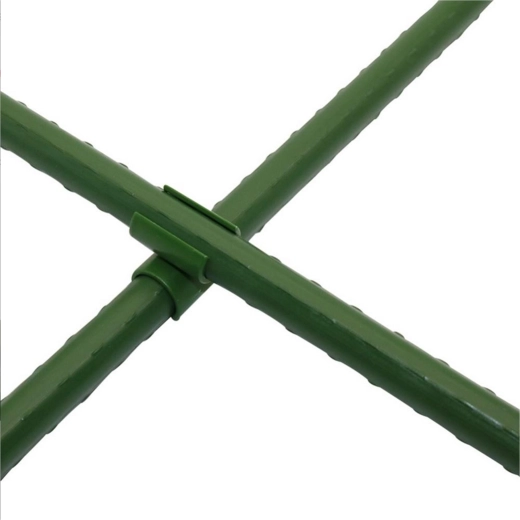 Conector de esquina en cruz para varillas de jardín de 11 mm, verde (10 uds.)