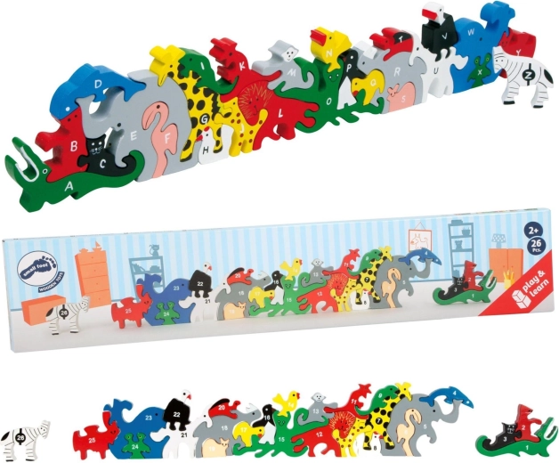 Puzzle de madera con animales, letras y números Small Foot