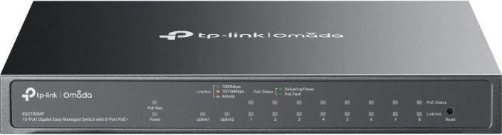 TP-Link Omada ES210GMP Switch gigabit de 10 puertos con 8× PoE+