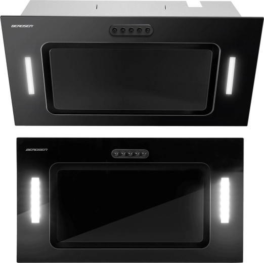 Campana extractora empotrable bajo armario 52 cm negra Berdsen BE-52A con iluminación LED