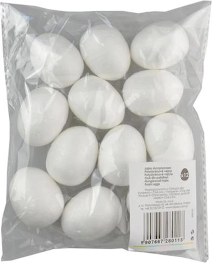 Huevos de poliestireno de 4 cm, set de 12 uds