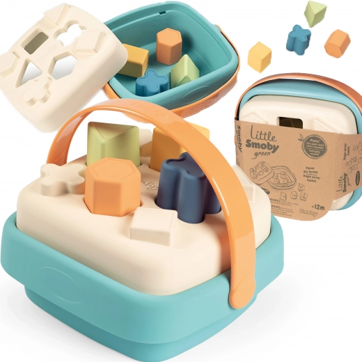 Smoby pequeño clasificador verde en cesta de bioplástico