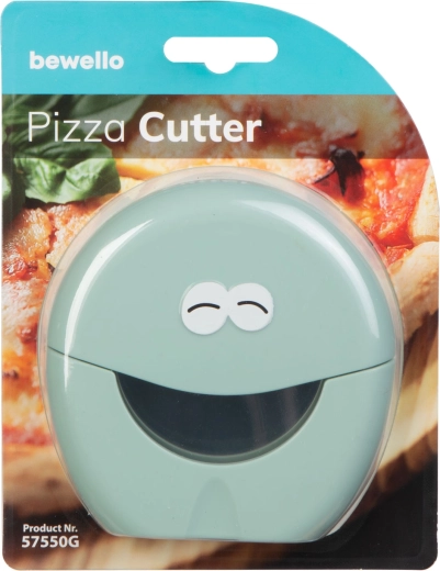 Cortapizzas de acero inoxidable con funda de plástico