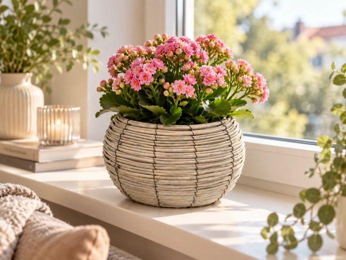 Elegante cubremaceta para plantas