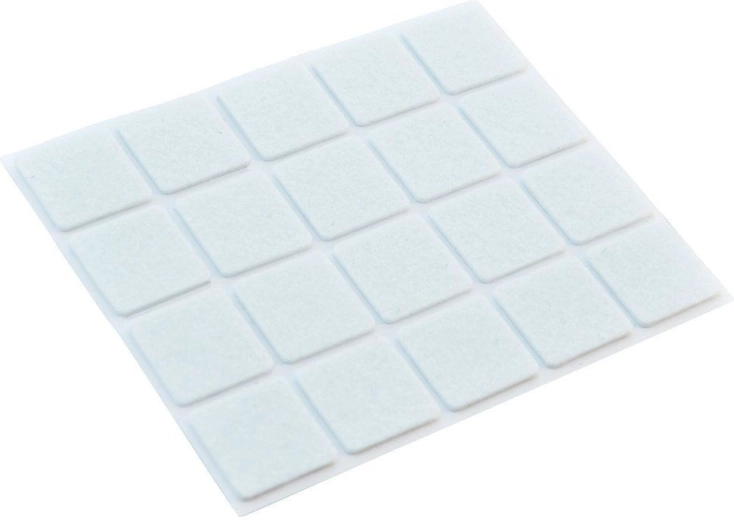 Almohadillas de fieltro autoadhesivas para muebles 20 uds, blancas 25 × 25 mm