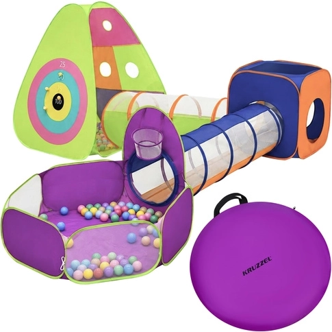 Tienda infantil Kruzzel con túneles 5 en 1 con piscina de bolas y pelotas - 1 unidad