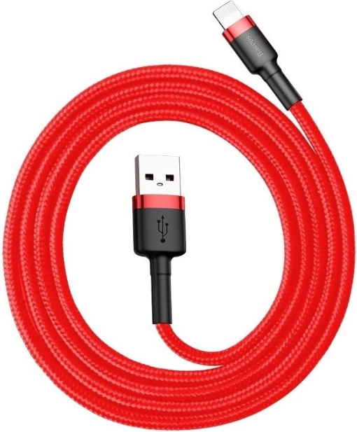 Cable de carga y datos Baseus USB‑Lightning, 0,5 m, 2,4 A, rojo