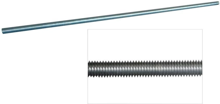 Varilla roscada M5 galvanizada DIN 975, clase 4.8, 1 m
