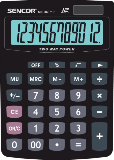 Calculadora de sobremesa Sencor SEC 340/12 Dual