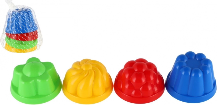 Moldes de plástico para arena – moldes redondos de 8 cm, juego de 4 piezas en malla