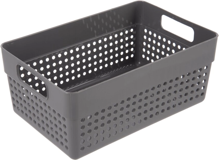 Cesta de almacenamiento Orion Terra gris, organizador 23,5 × 15,5 × 10 cm