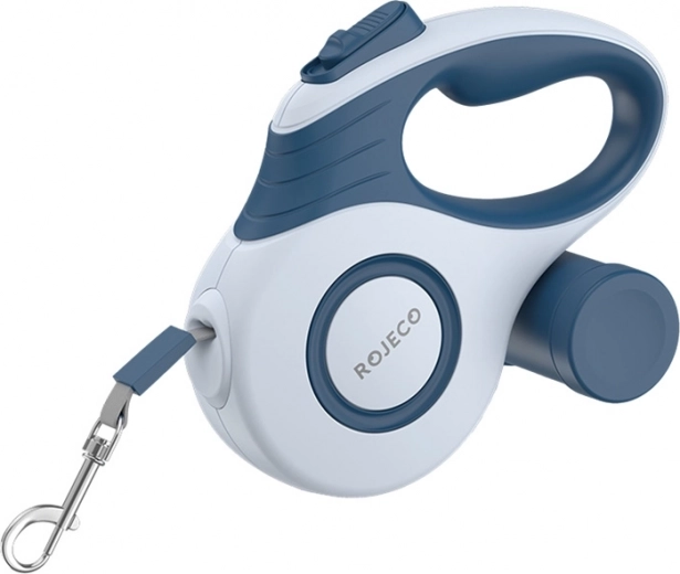 Correa retráctil automática para perros, azul, 5 m - Rojeco