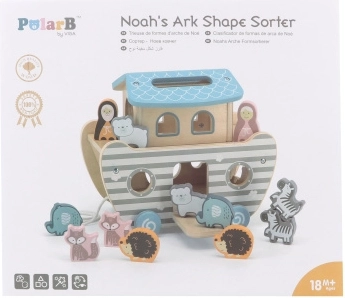 Arca de Noé de madera – encajable y juguete de arrastre para niños 18m+