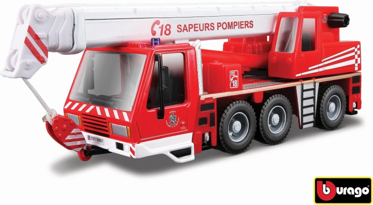 Camión de bomberos Bburago con grúa 1:50