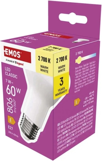Bombilla LED Classic R63 E27 7 W 806 lm blanco cálido