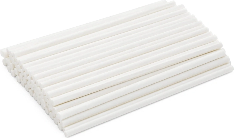 Palitos de papel blancos para piruletas y cake pops, 11,5 cm - 50 unidades