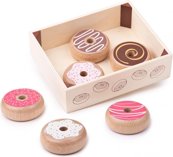 Caja de madera con donuts Bigjigs Toys