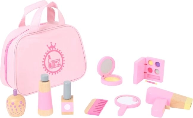Neceser infantil Small Foot con accesorios de madera rosa