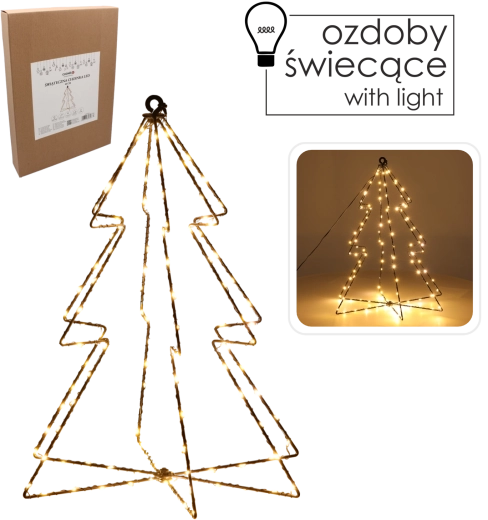 Decoración navideña LED – arbolito 40 cm, 120 LED cálidos a pilas