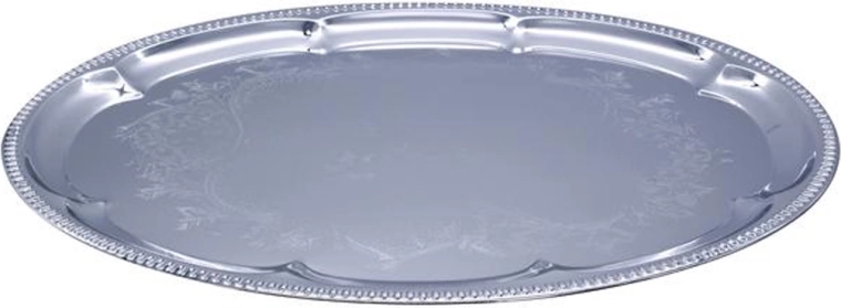 Bandeja ovalada cromada 40,6 × 29 cm