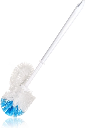 Cepillo de WC con limpiador de borde, blanco, 8 × 37 cm