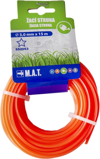 Hilo de recambio para desbrozadora perfil estrella 3,0 mm × 15 m, naranja