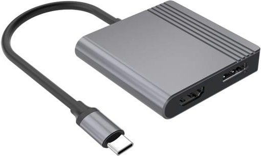 Adaptador USB‑C a HDMI y DisplayPort 4K 60 Hz, negro