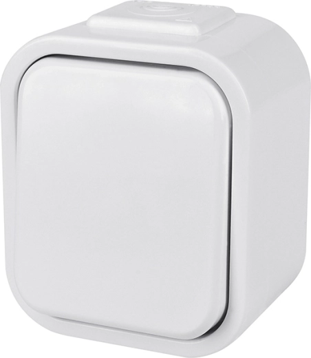 Interruptor para ambientes húmedos Solight IP44, unipolar, blanco - 1 unidad