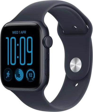 Apple Watch SE 3 GPS + Cellular de 44 mm, caja de aluminio en color medianoche, correa deportiva azul oscuro M/L