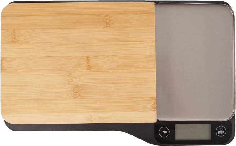 Báscula de cocina electrónica con tabla de bambú Orion
