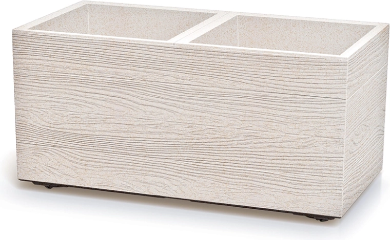 Macetero de plástico Madera Case Eco Wood 77 cm – blanco