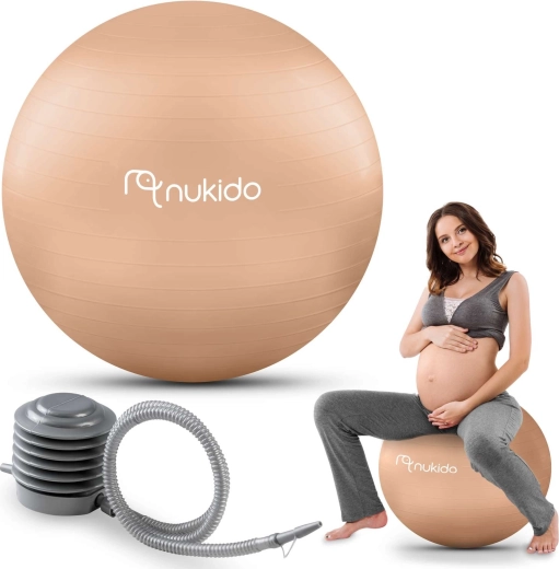 Pelota de embarazo y fitness 65 cm beige NUKIDO
