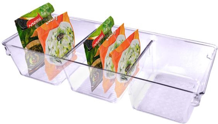 Organizador de plástico con 3 compartimentos 34 × 15 × 7,5 cm
