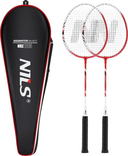Set de bádminton Nils para principiantes (2 raquetas + funda)