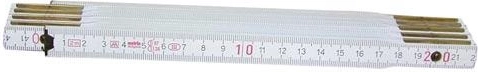 Metro plegable de madera 2 m, blanco