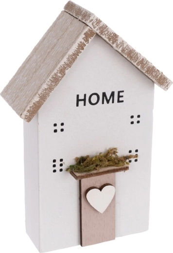 Casita decorativa de madera blanca